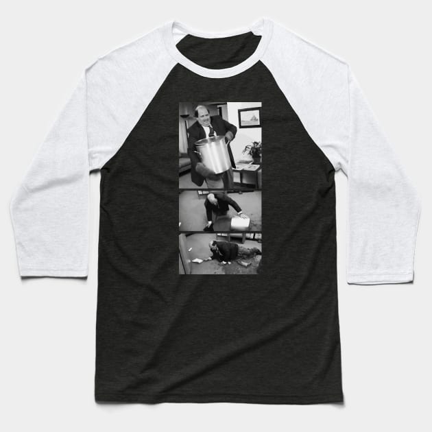 Kevin's Chili - Black and white Baseball T-Shirt by GloriousWax